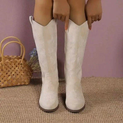 Rachel | Women's Embroidered Knee High Cowboy Boots