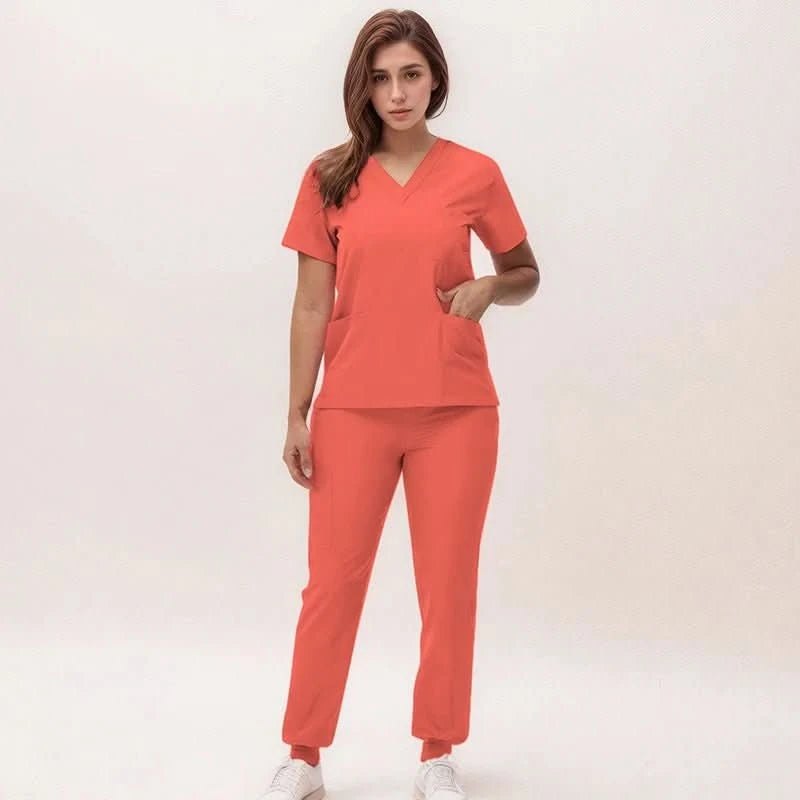 Brenda | Medizinisches Kasack-Set mit V-Ausschnitt und Jogginghose für Damen