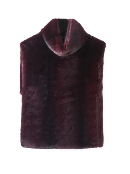 Emmalee | Chaleco de invierno de piel sintética con cuello alto para mujer