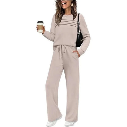 Kaitlyn | Women's Long Sleeve Wide Leg Trousers Set