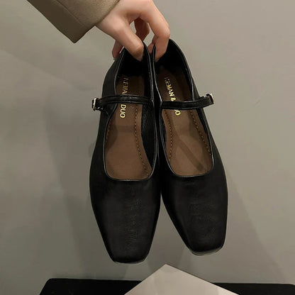 Paulina | Women's Square Toe Low Block Heel Mules