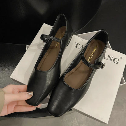 Paulina | Women's Square Toe Low Block Heel Mules
