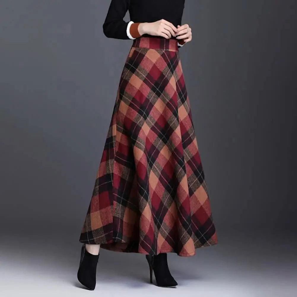Katelyn | Women's Plaid High-Waisted Winter Skirt