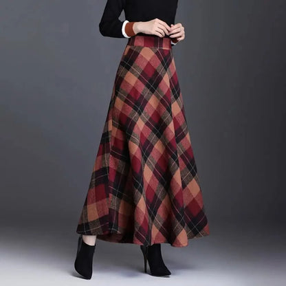 Katelyn | Women's Plaid High-Waisted Winter Skirt