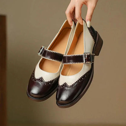 Tove | Women's Vintage Brogue Strap Flat Shoes