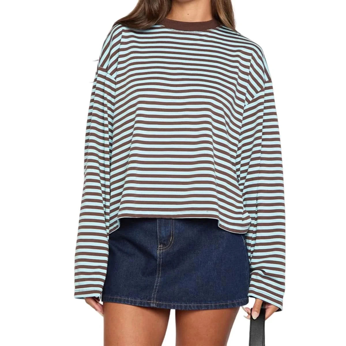 Angela | Women's Striped Oversized Long Sleeve Top