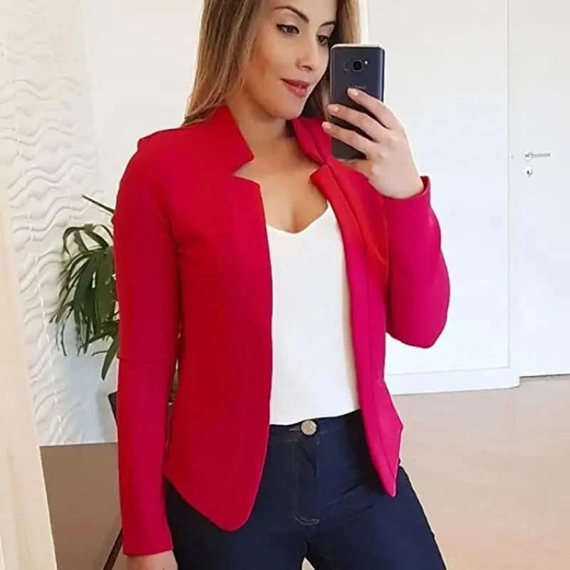 Lindsay | Leichter Damenblazer fürs Büro mit offenem Vorderteil