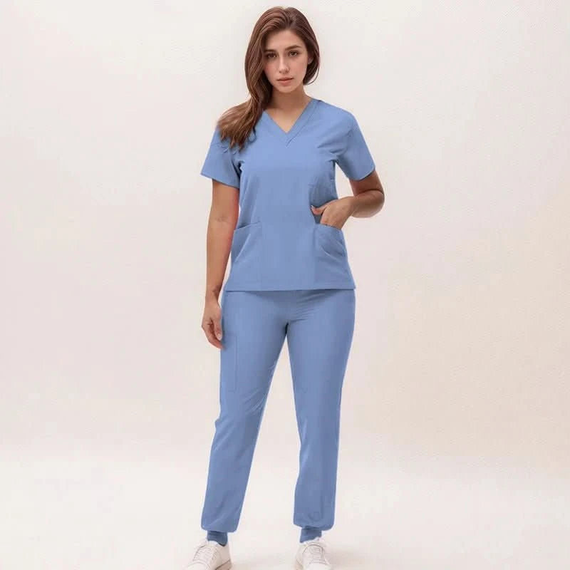 Brenda | Medizinisches Kasack-Set mit V-Ausschnitt und Jogginghose für Damen