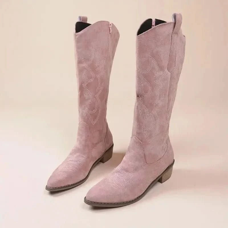 Rachel | Women's Embroidered Knee High Cowboy Boots