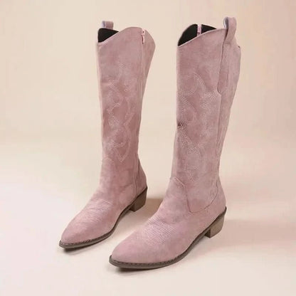 Rachel | Women's Embroidered Knee High Cowboy Boots