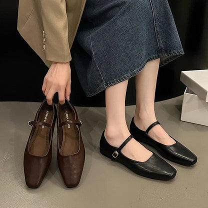 Paulina | Women's Square Toe Low Block Heel Mules