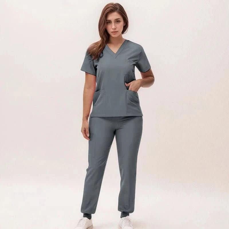 Brenda | Medizinisches Kasack-Set mit V-Ausschnitt und Jogginghose für Damen