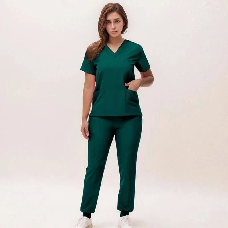 Brenda | Medizinisches Kasack-Set mit V-Ausschnitt und Jogginghose für Damen