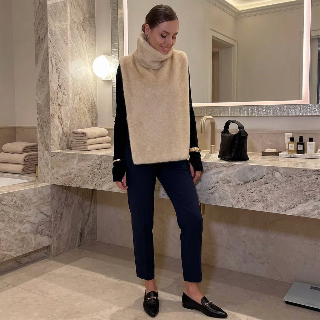 Emmalee | Chaleco de invierno de piel sintética con cuello alto para mujer
