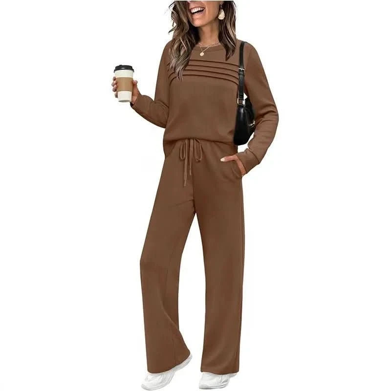 Kaitlyn | Women's Long Sleeve Wide Leg Trousers Set