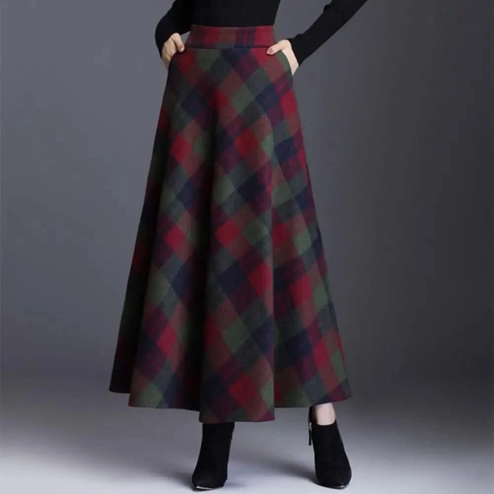 Katelyn | Women's Plaid High-Waisted Winter Skirt
