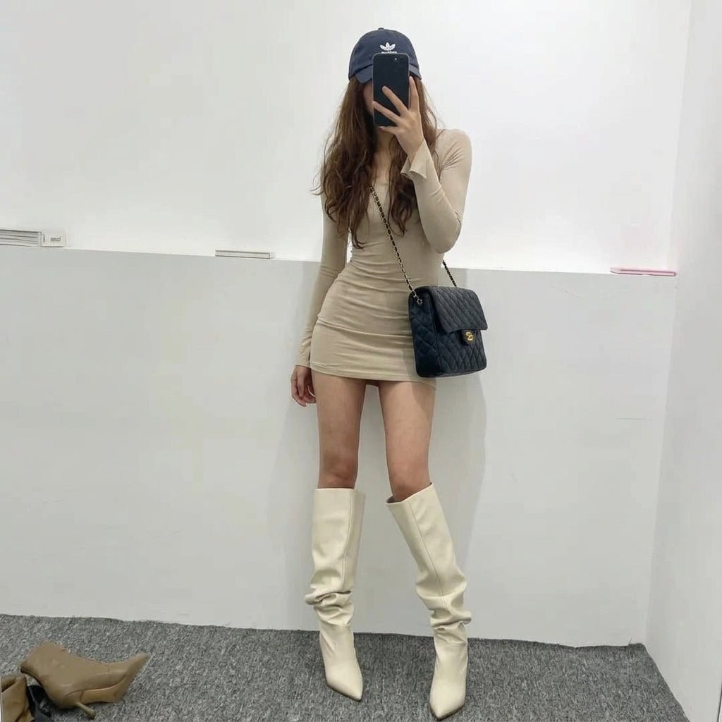 Kadence | Botas hasta la rodilla de punta fina para mujer