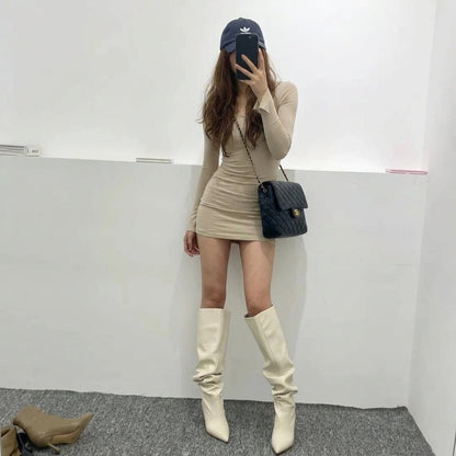 Kadence | Botas hasta la rodilla de punta fina para mujer