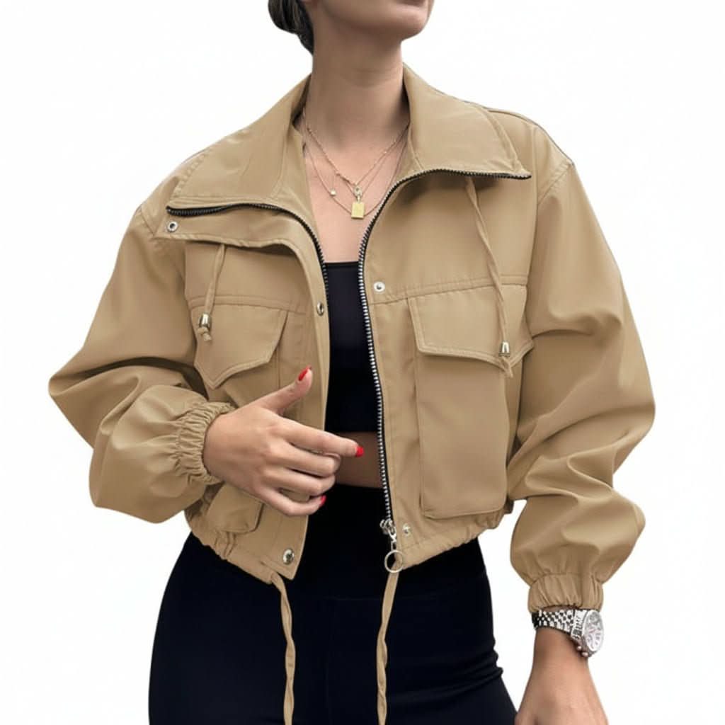 Alyssa | Women's Structured Cropped Trench Jacket