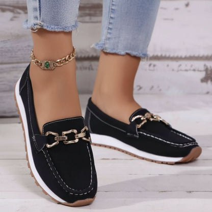 Isabelle | Women's Chain Loafers with Flat Wedge Sole