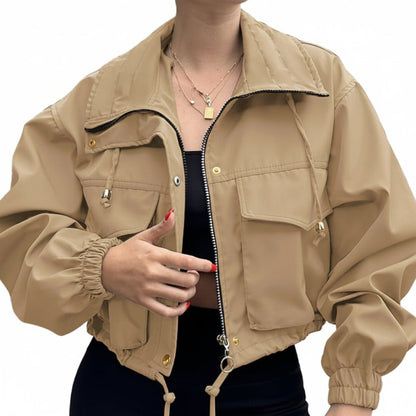 Alyssa | Women's Structured Cropped Trench Jacket
