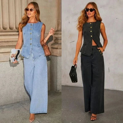 Cindy | Women's Two Piece Co Ord Set with Wide Leg Trousers