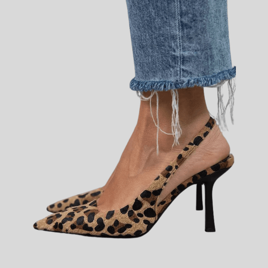 Dakota | Slingpumps für Damen mit Leopardenmuster und spitzer Zehenpartie