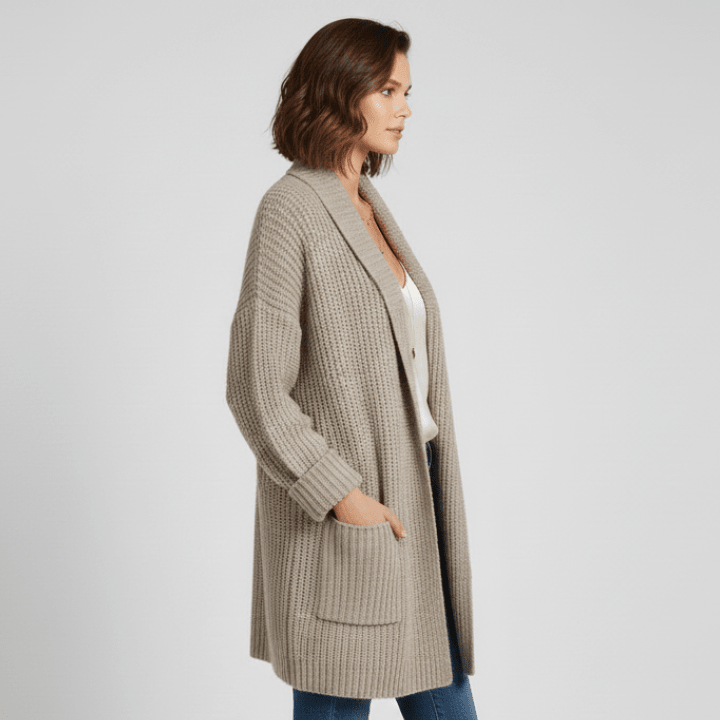 Emely | Strickjacke für Damen mit langen Ärmeln und offener Vorderseite