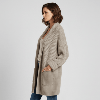 Emely | Strickjacke für Damen mit langen Ärmeln und offener Vorderseite