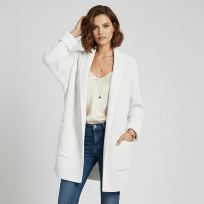 Emely | Strickjacke für Damen mit langen Ärmeln und offener Vorderseite