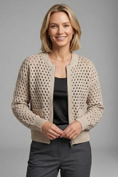 Tia | Women's Cut-Out Knit Cardigan Layer