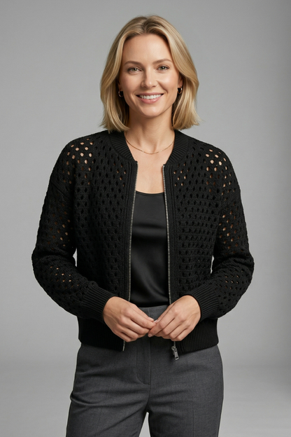 Tia | Women's Cut-Out Knit Cardigan Layer