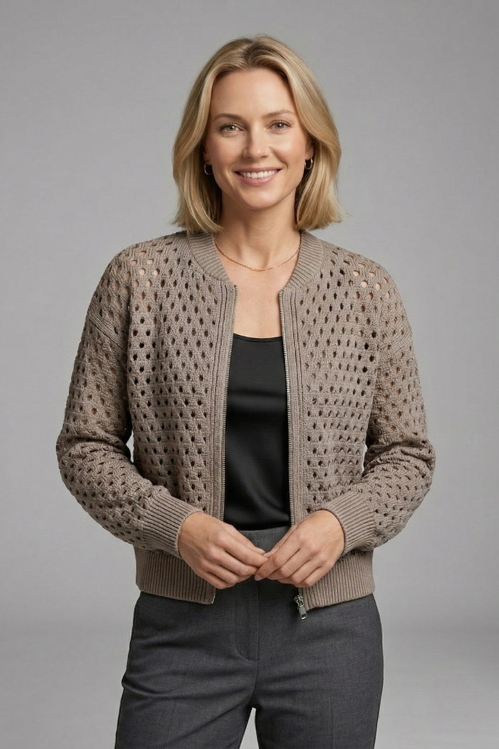 Tia | Women's Cut-Out Knit Cardigan Layer