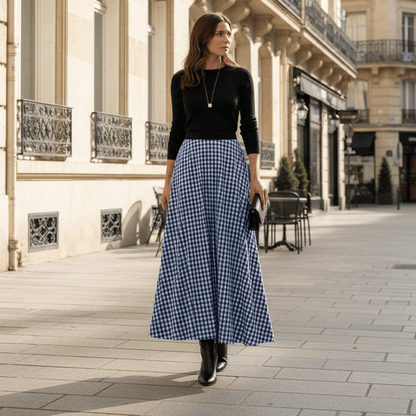 Angie | Women's Check High-Waisted Classic-Fit Skirt