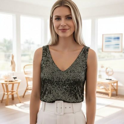 Doris | Women's Sequin Evening Cami Top