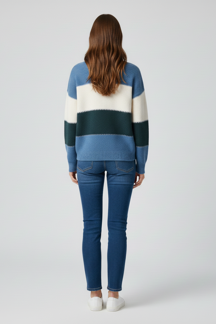 Dolores | Locker geschnittener Strickpullover mit Streifen für Damen