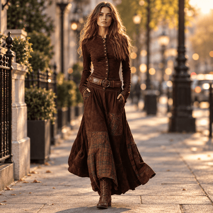 Karli | Vestido de manga larga con detalles de botones para mujer