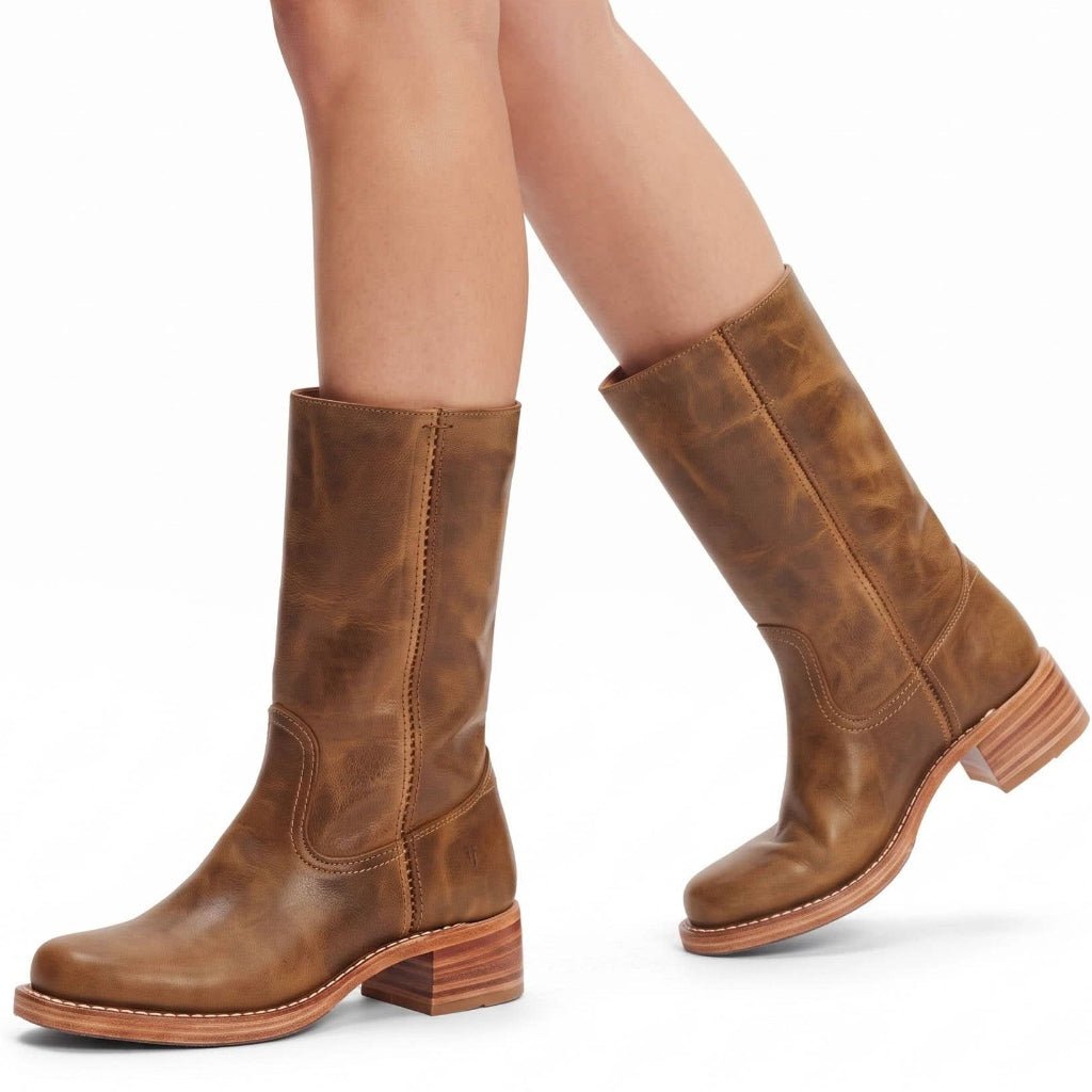 Shelbi | Damen-Winterstiefel aus Leder, mittelhoch