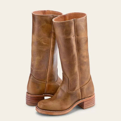 Shelbi | Damen-Winterstiefel aus Leder, mittelhoch