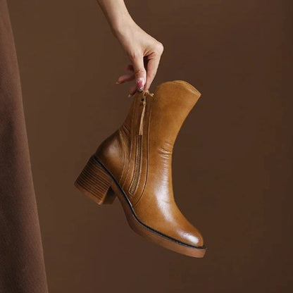 Shania | Women's Block Heel Zip Ankle Boots