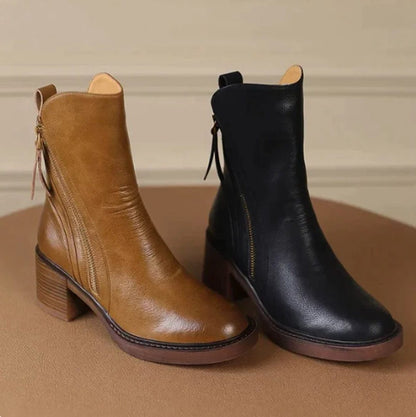 Shania | Women's Block Heel Zip Ankle Boots