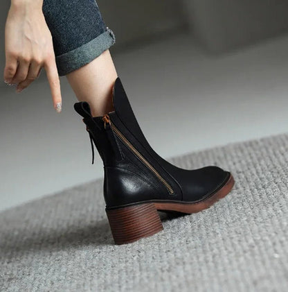Shania | Women's Block Heel Zip Ankle Boots
