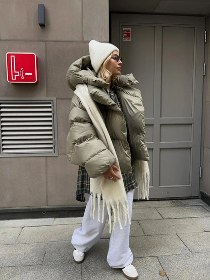 Itzel | Chaqueta acolchada extragrande con capucha para mujer para invierno