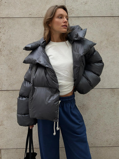 Itzel | Chaqueta acolchada extragrande con capucha para mujer para invierno