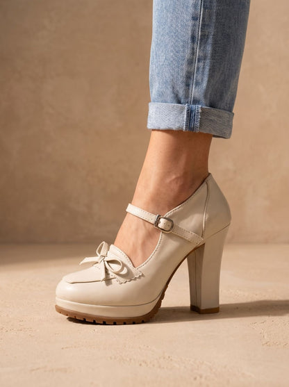 Gail | Zapatos de tacón Mary Jane para mujer con detalle de lazo