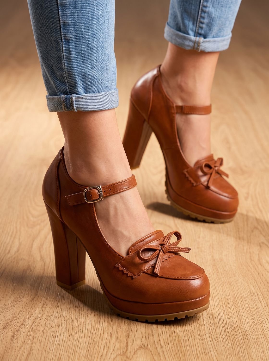 Gail | Zapatos de tacón Mary Jane para mujer con detalle de lazo