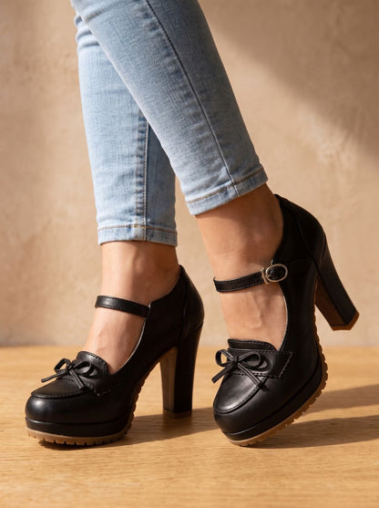 Gail | Zapatos de tacón Mary Jane para mujer con detalle de lazo