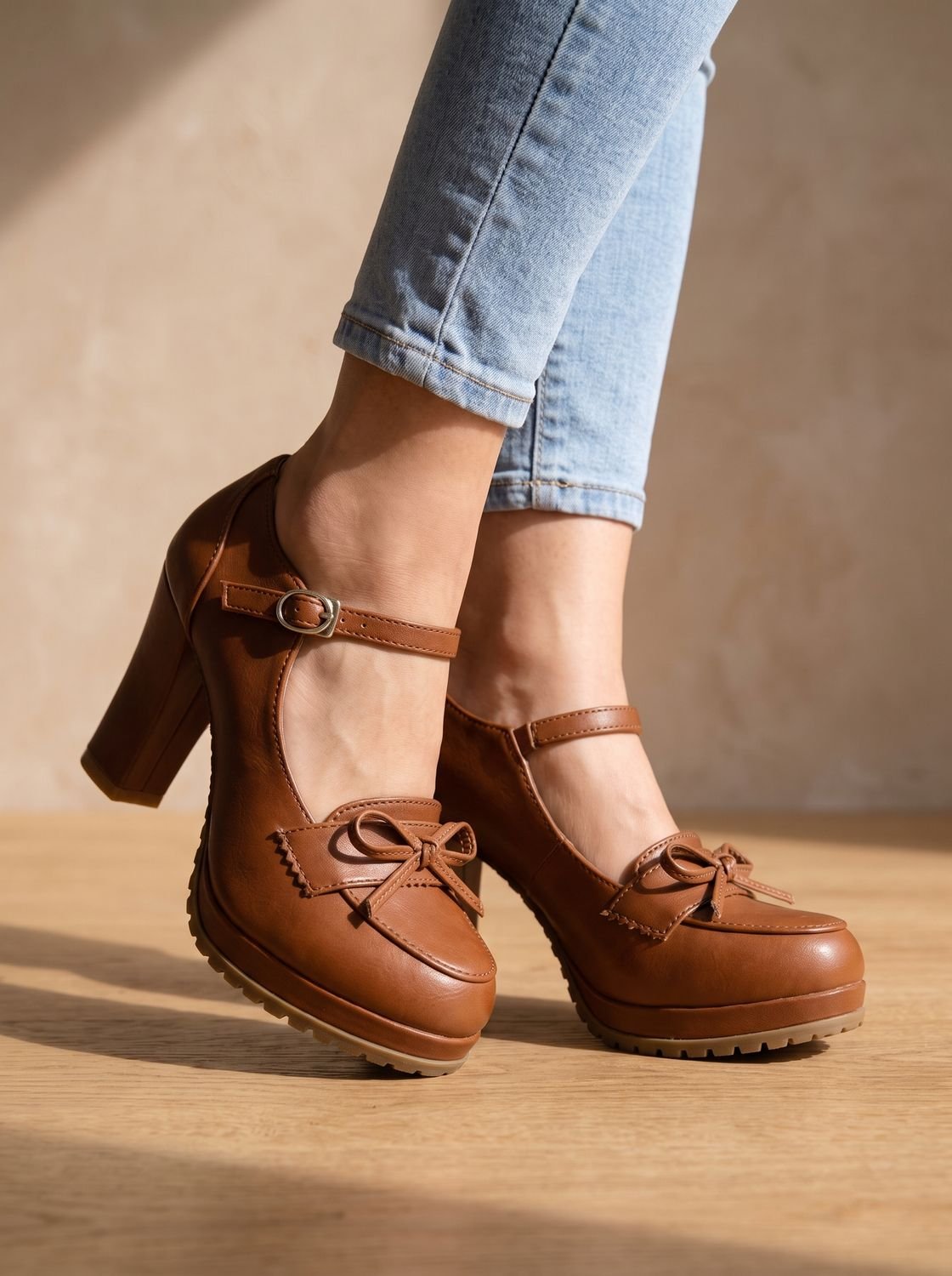Gail | Zapatos de tacón Mary Jane para mujer con detalle de lazo