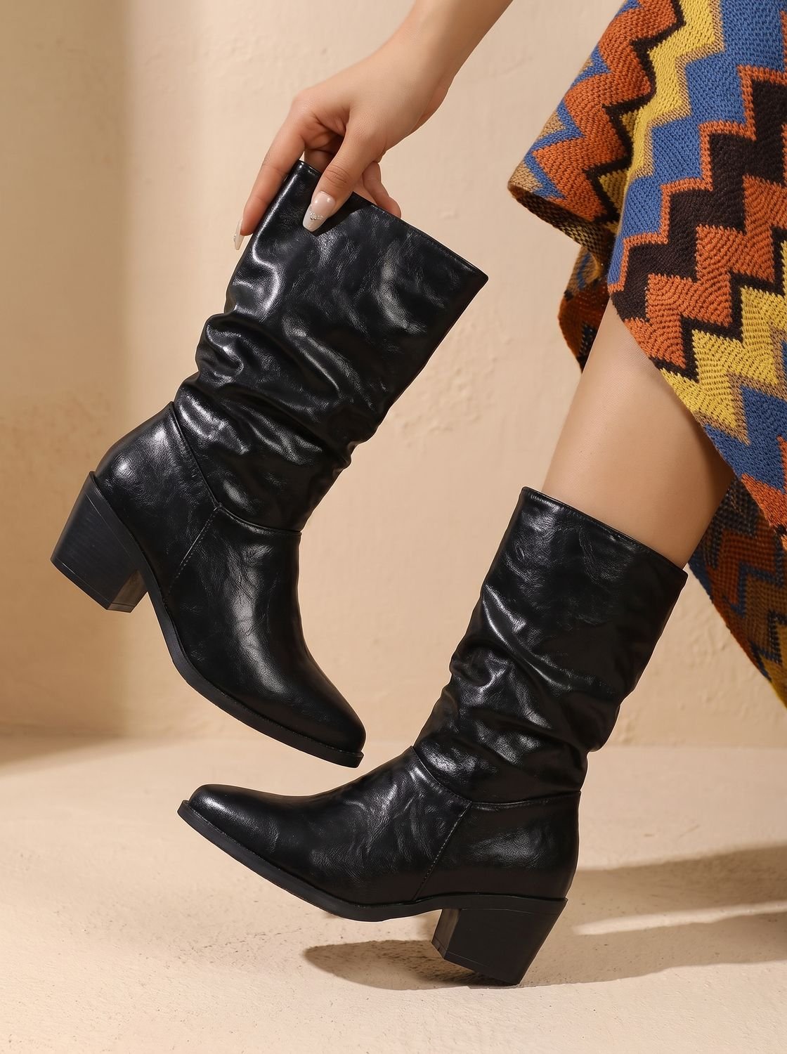 Haleigh | Botines holgados para mujer con tacón ancho