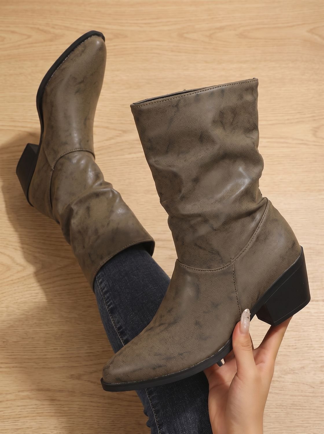 Haleigh | Botines holgados para mujer con tacón ancho